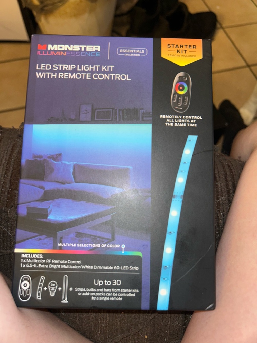LED Strip Light Kit with Remote Control - Blue